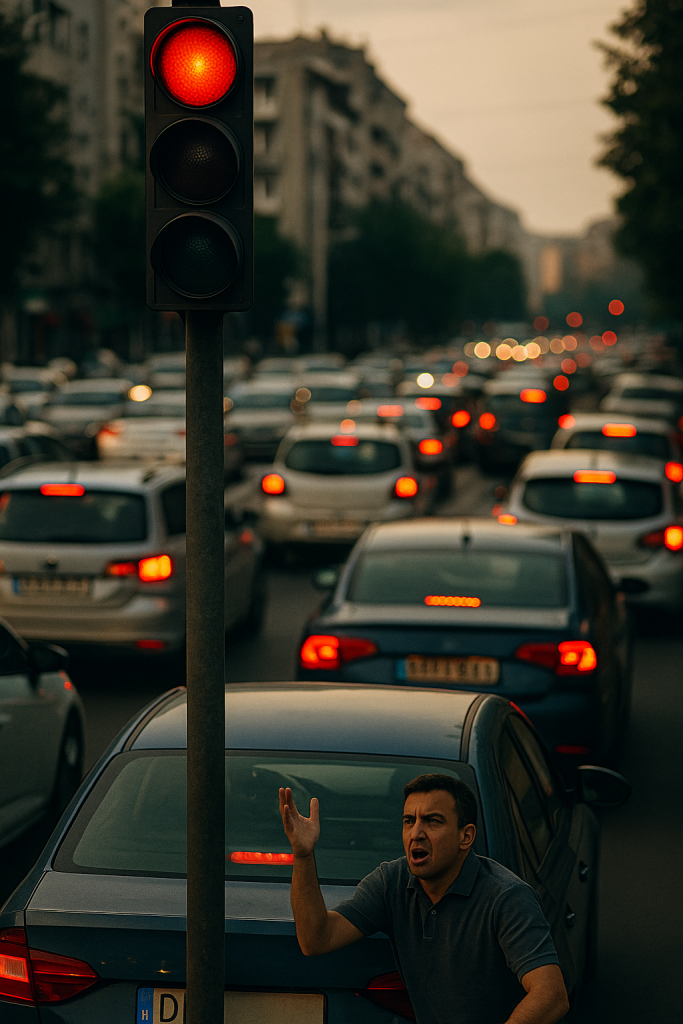 Traficul din București și străzi blocate | Oficiul de Știri semafor rosu