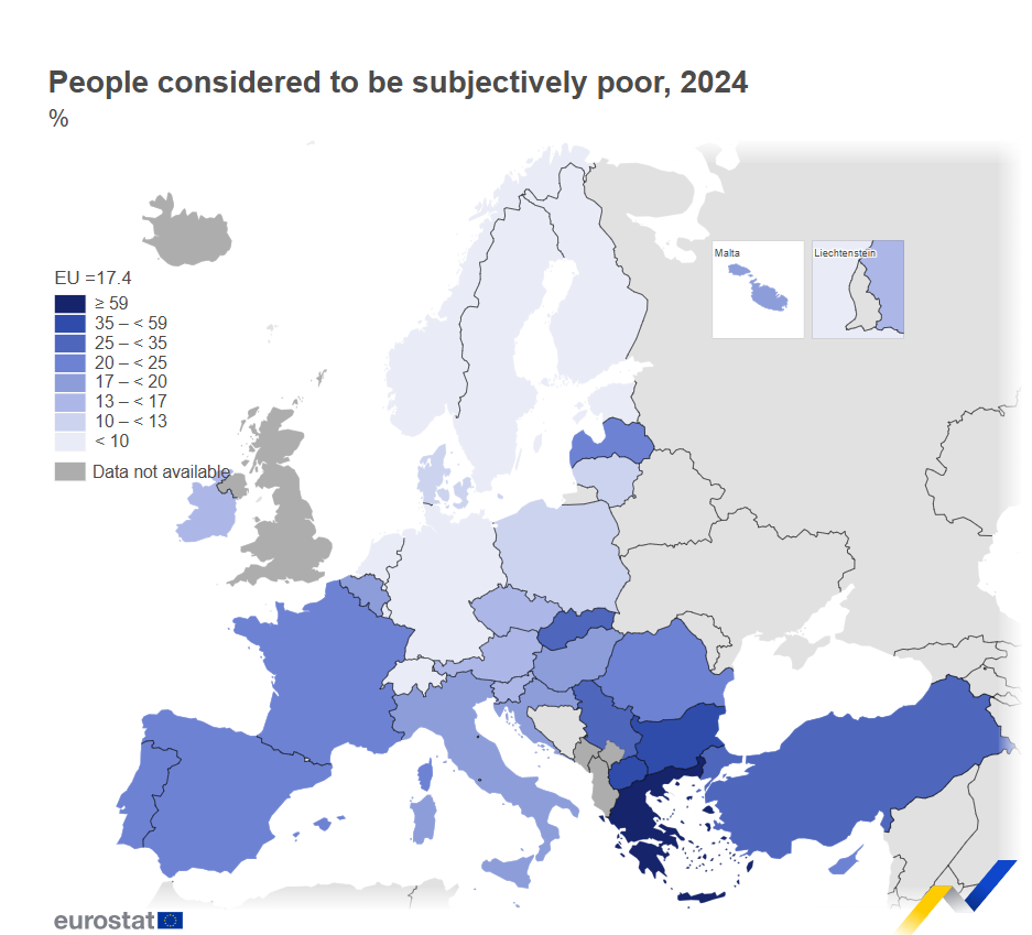 Eurostat: România, în topul UE la sărăcie resimțită Eurostat: România, în topul UE la sărăcie resimțită